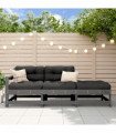 vidaXL 3 Piece Garden Lounge Set with Cushions Grey Solid Wood