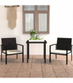 vidaXL 3 Piece Outdoor Dining Set Poly Rattan Black