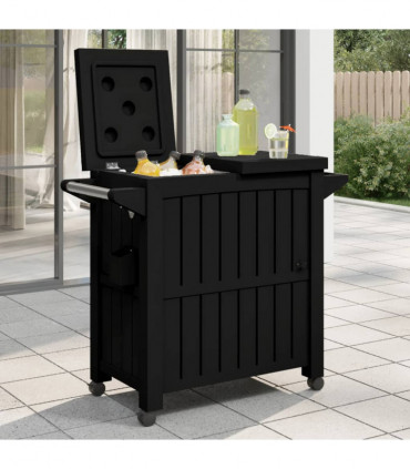 vidaXL 3-in-1 Serving Cart Black Polypropylene