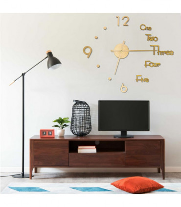 vidaXL 3D Wall Clock Modern Design Gold 100 cm XXL