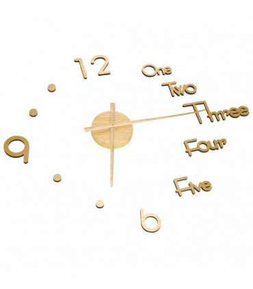 vidaXL 3D Wall Clock Modern Design Gold 100 cm XXL