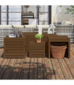 vidaXL 4 Piece Garden Box Set Honey Brown Solid Wood Pine