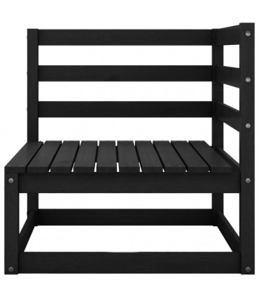 vidaXL 4 Piece Garden Lounge Set Black Solid Wood Pine