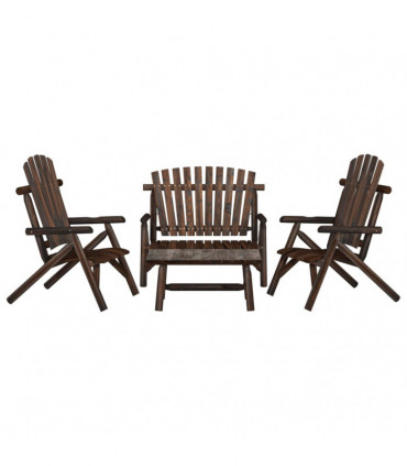 vidaXL 4 Piece Garden Lounge Set Solid Wood Spruce