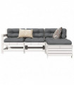 vidaXL 4 Piece Garden Sofa Set White Solid Wood Pine