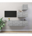 vidaXL 4 Piece TV Cabinet Set Concrete Grey Engineered Wood