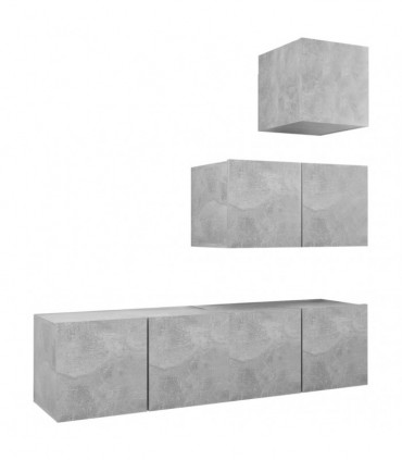 vidaXL 4 Piece TV Cabinet Set Concrete Grey Engineered Wood