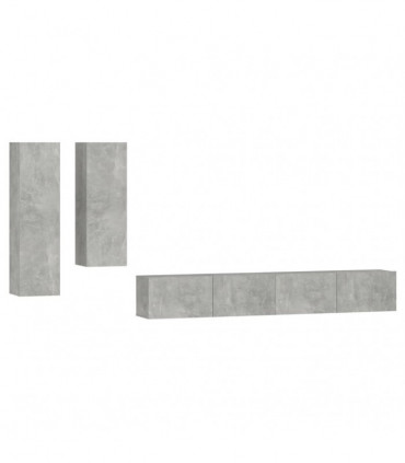 vidaXL 4 Piece TV Cabinet Set Concrete Grey Engineered Wood