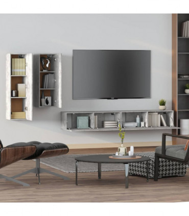 vidaXL 4 Piece TV Cabinet Set Concrete Grey Engineered Wood