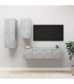 vidaXL 4 Piece TV Cabinet Set Concrete Grey Engineered Wood