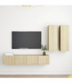 vidaXL 4 Piece TV Cabinet Set Sonoma Oak Engineered Wood