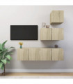 vidaXL 4 Piece TV Cabinet Set Sonoma Oak Engineered Wood