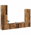 vidaXL 4 Piece TV Cabinet Set Wall-mounted Old Wood Engineered Wood