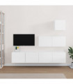 vidaXL 4 Piece TV Cabinet Set White Engineered Wood