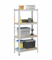 vidaXL 4-Layer Storage Shelf Silver Steel&Engineered Wood