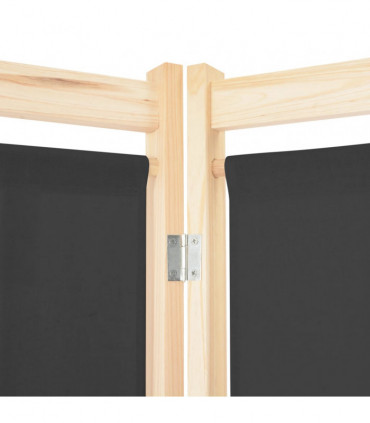 vidaXL 4-Panel Room Divider Grey 160x170x4 cm Fabric