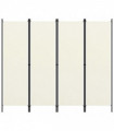 vidaXL 4-Panel Room Divider White 200x180 cm