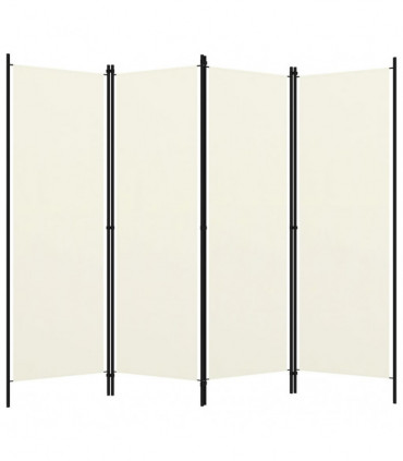 vidaXL 4-Panel Room Divider White 200x180 cm
