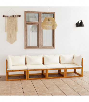 vidaXL 4-Seater Garden Sofa with Cushions Solid Wood Acacia (UK/IE/FI/NO only)