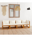 vidaXL 4-Seater Garden Sofa with Cushions Solid Wood Acacia (UK/IE/FI/NO only)