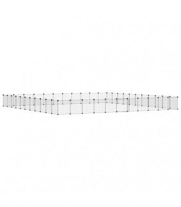 vidaXL 44-Panel Pet Cage with Door Black 35x35 cm Steel