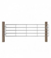 vidaXL 5 Bar Field Gate Steel (115-300)x90 cm Silver