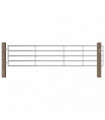 vidaXL 5 Bar Field Gate Steel (150-400)x90 cm Silver