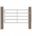 vidaXL 5 Bar Field Gate Steel (95-170)x90 cm Silver