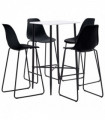vidaXL 5 Piece Bar Set Plastic Black