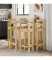 vidaXL 5 Piece Bar Set Solid Wood Pine