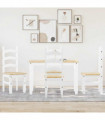 vidaXL 5 Piece Dining Set Panama White Solid Wood Pine