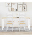 vidaXL 5 Piece Dining Set Panama White Solid Wood Pine