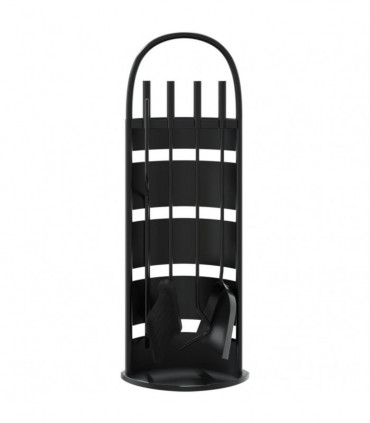 vidaXL 5 Piece Fireplace Tool Set 23x15x66 cm Steel