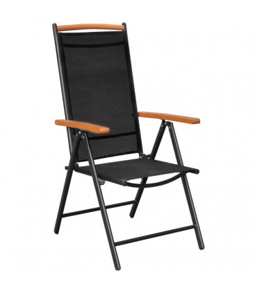 vidaXL 5 Piece Garden Dining Set Aluminium Black