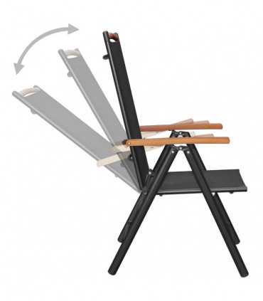 vidaXL 5 Piece Garden Dining Set Aluminium Black