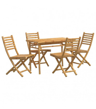 vidaXL 5 Piece Garden Dining Set Bamboo