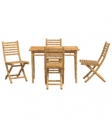 vidaXL 5 Piece Garden Dining Set Bamboo