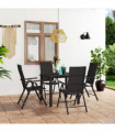 vidaXL 5 Piece Garden Dining Set Black
