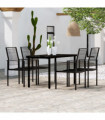 vidaXL 5 Piece Garden Dining Set Black