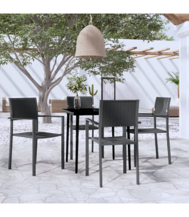 vidaXL 5 Piece Garden Dining Set Black