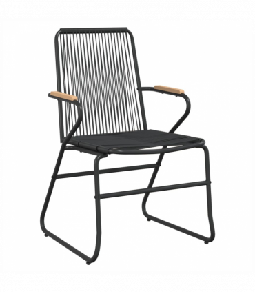 vidaXL 5 Piece Garden Dining Set Black PVC Rattan