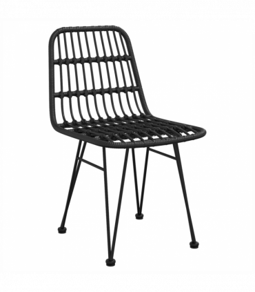 vidaXL 5 Piece Garden Dining Set Black Poly Rattan