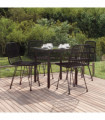 vidaXL 5 Piece Garden Dining Set Black Poly Rattan