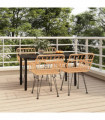 vidaXL 5 Piece Garden Dining Set Poly Rattan
