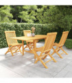 vidaXL 5 Piece Garden Dining Set Solid Teak Wood