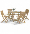 vidaXL 5 Piece Garden Dining Set Solid Wood Acacia