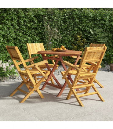 vidaXL 5 Piece Garden Dining Set Solid Wood Teak