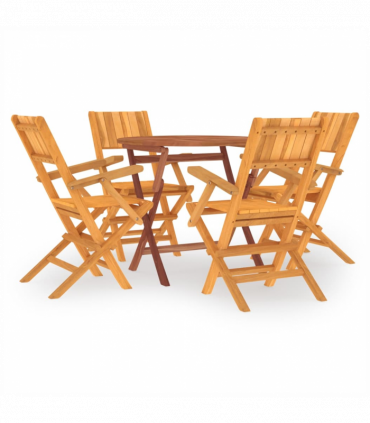vidaXL 5 Piece Garden Dining Set Solid Wood Teak