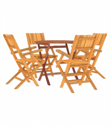vidaXL 5 Piece Garden Dining Set Solid Wood Teak