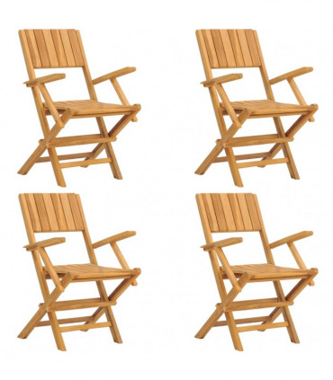 vidaXL 5 Piece Garden Dining Set Solid Wood Teak